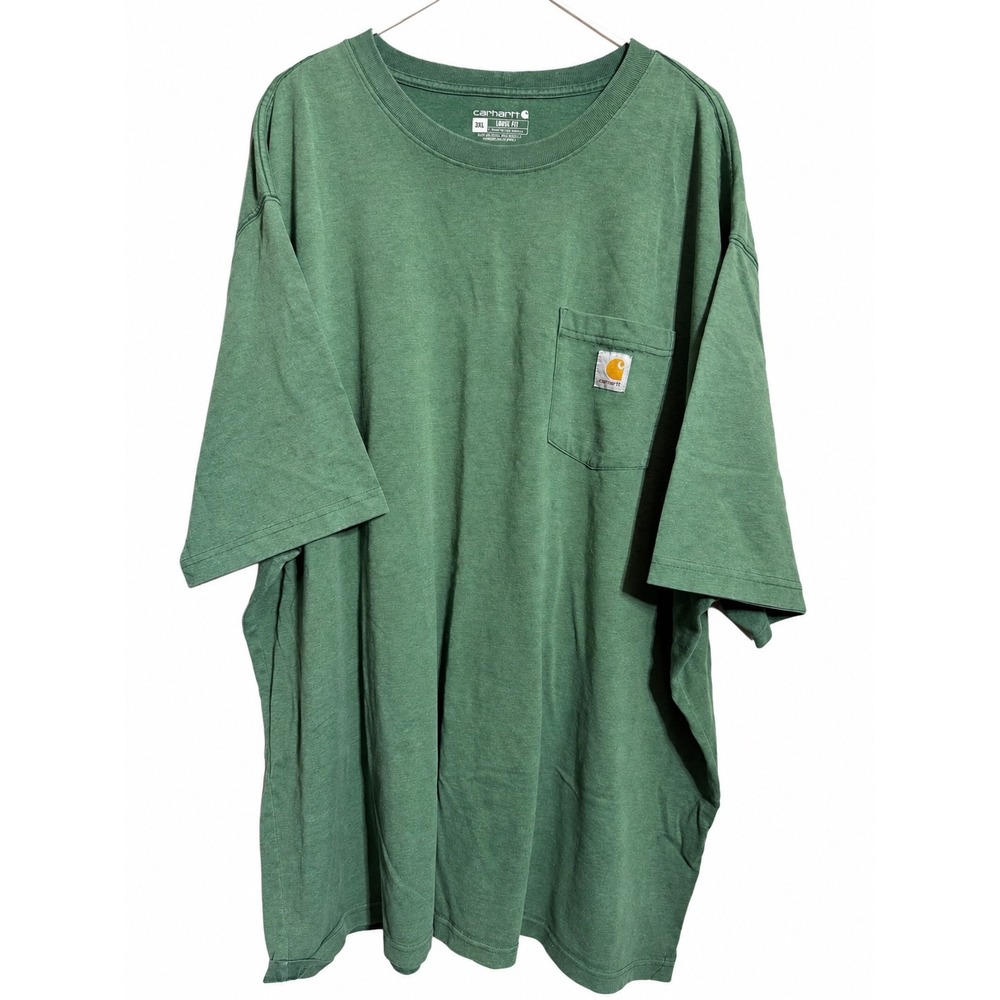 Carhartt K87 Mens 3XL Loose Fit Pocket T-Shirt North Woods Heather Green Tee